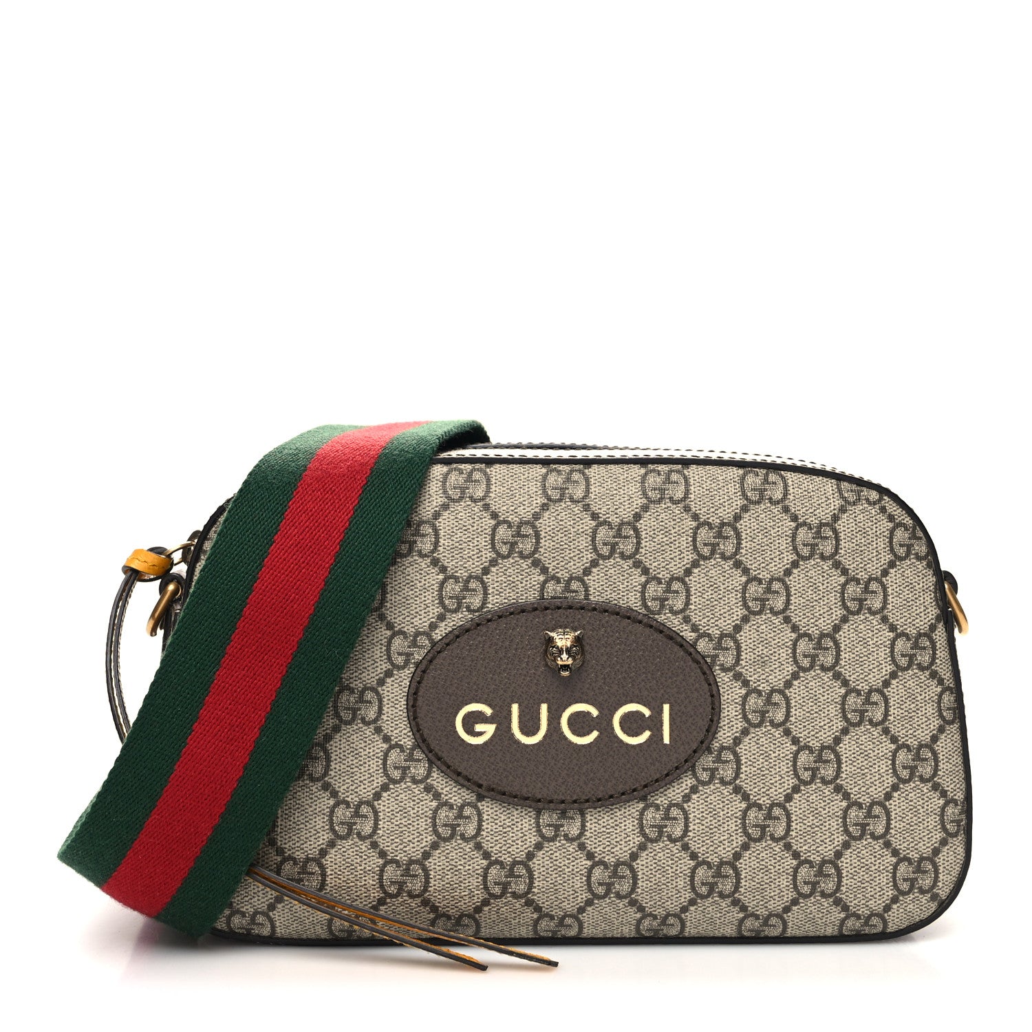 Gucci GG Supreme Monogram Web Neo Vintage Shoulder Bag Beige New Acero Crop 1 of 11