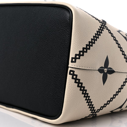 Louis Vuitton Empreinte Monogram Giant Broderies Neonoe MM Cream Black 10 of 11