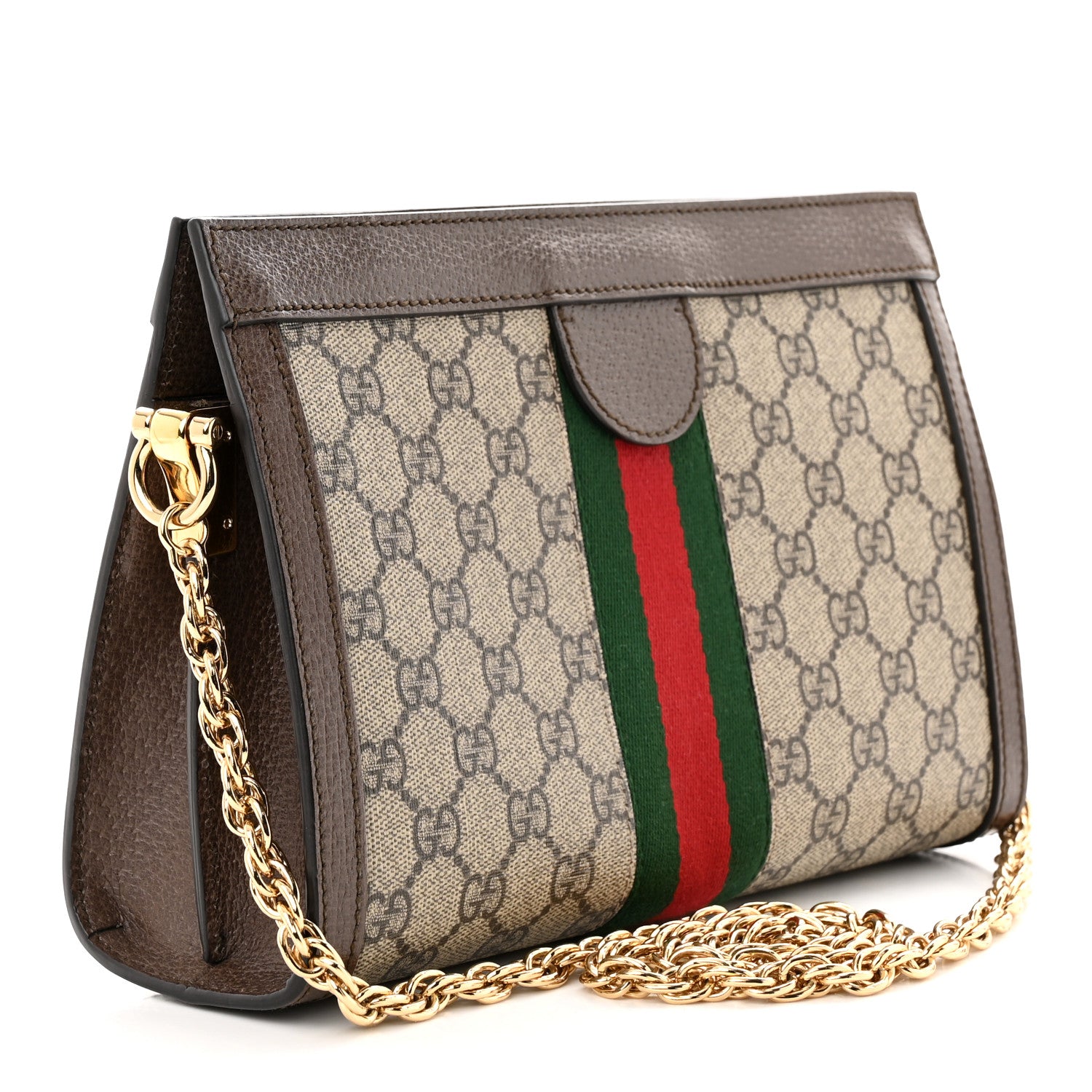 Gucci GG Supreme Monogram Web Small Ophidia Chain Shoulder Bag Brown 3 of 10