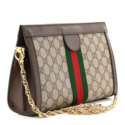 Gucci GG Supreme Monogram Web Small Ophidia Chain Shoulder Bag Brown 3 of 10