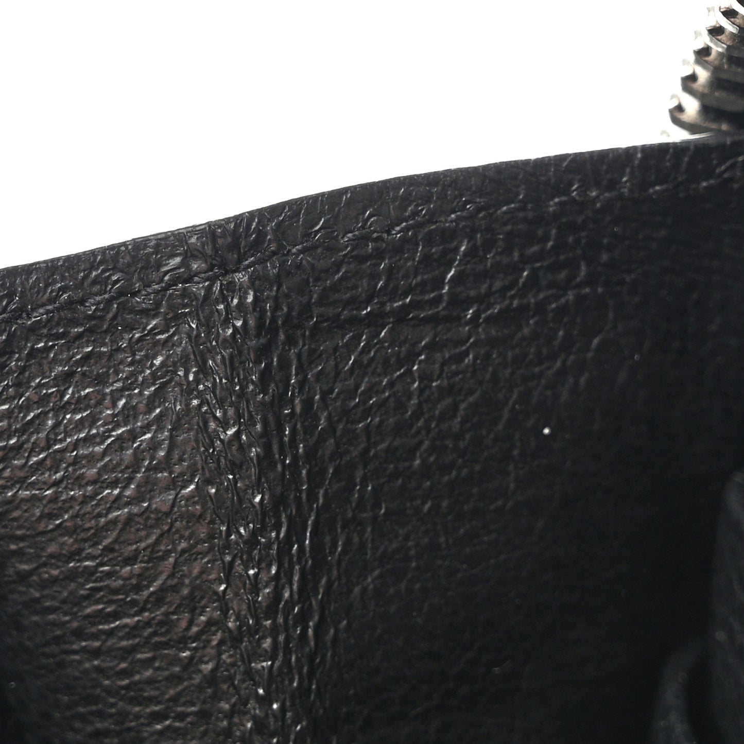 Grained Calfskin Rive Gauche Zip Around Wallet Black