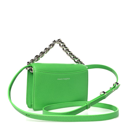 Alexander McQueen Calfskin Four Ring Knuckle Mini Chain Clutch Acid Green 4 of 9