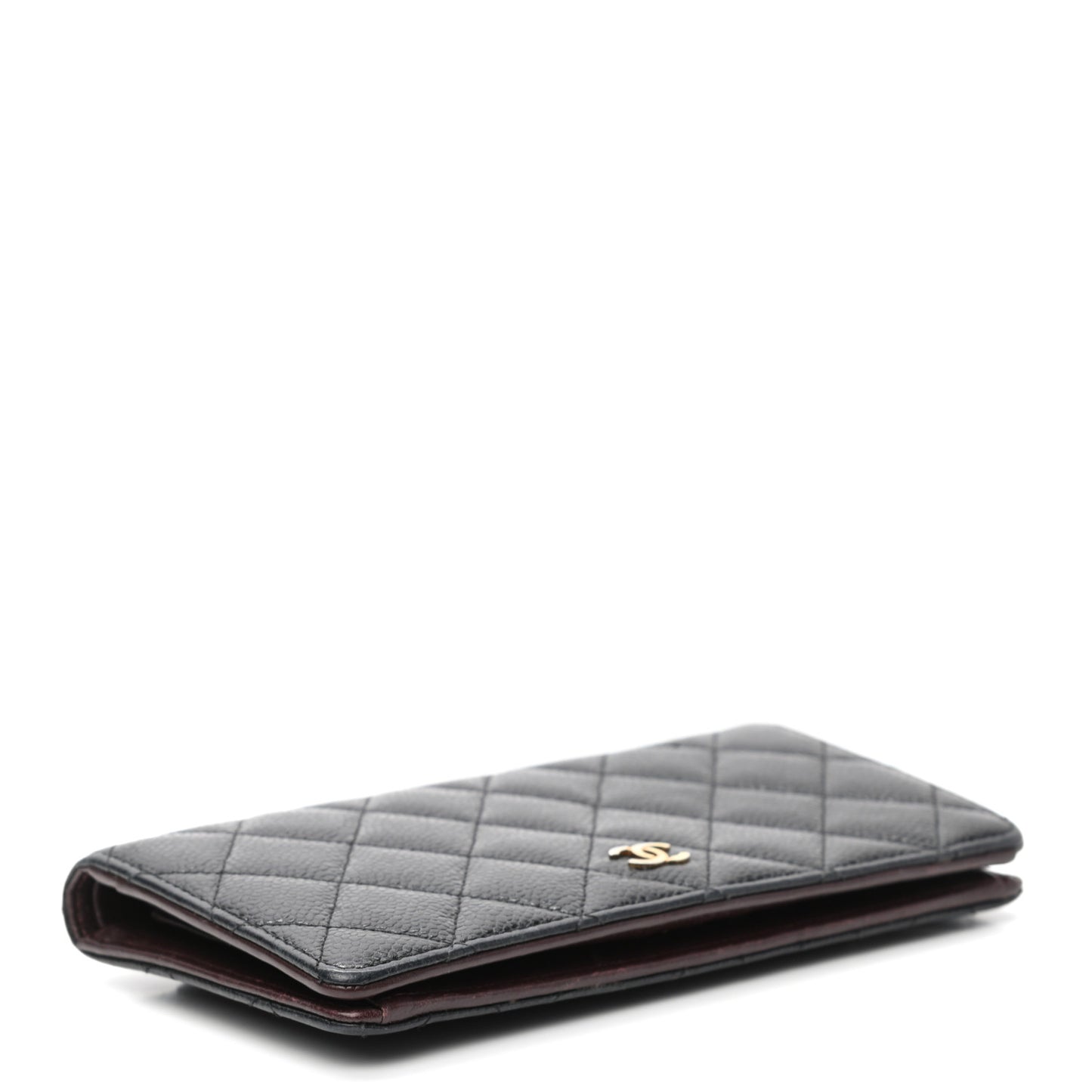 Caviar Quilted Yen Wallet Black