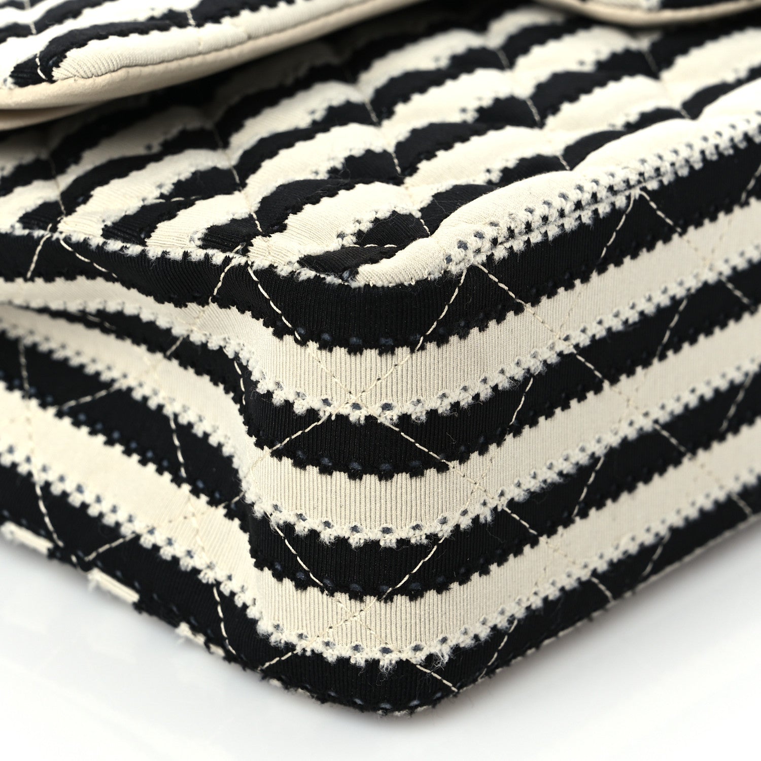 Chanel Jersey Quilted Medium Coco Sailor Flap Black White 8 of 9