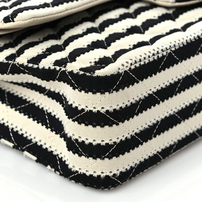 Chanel Jersey Quilted Medium Coco Sailor Flap Black White 8 of 9