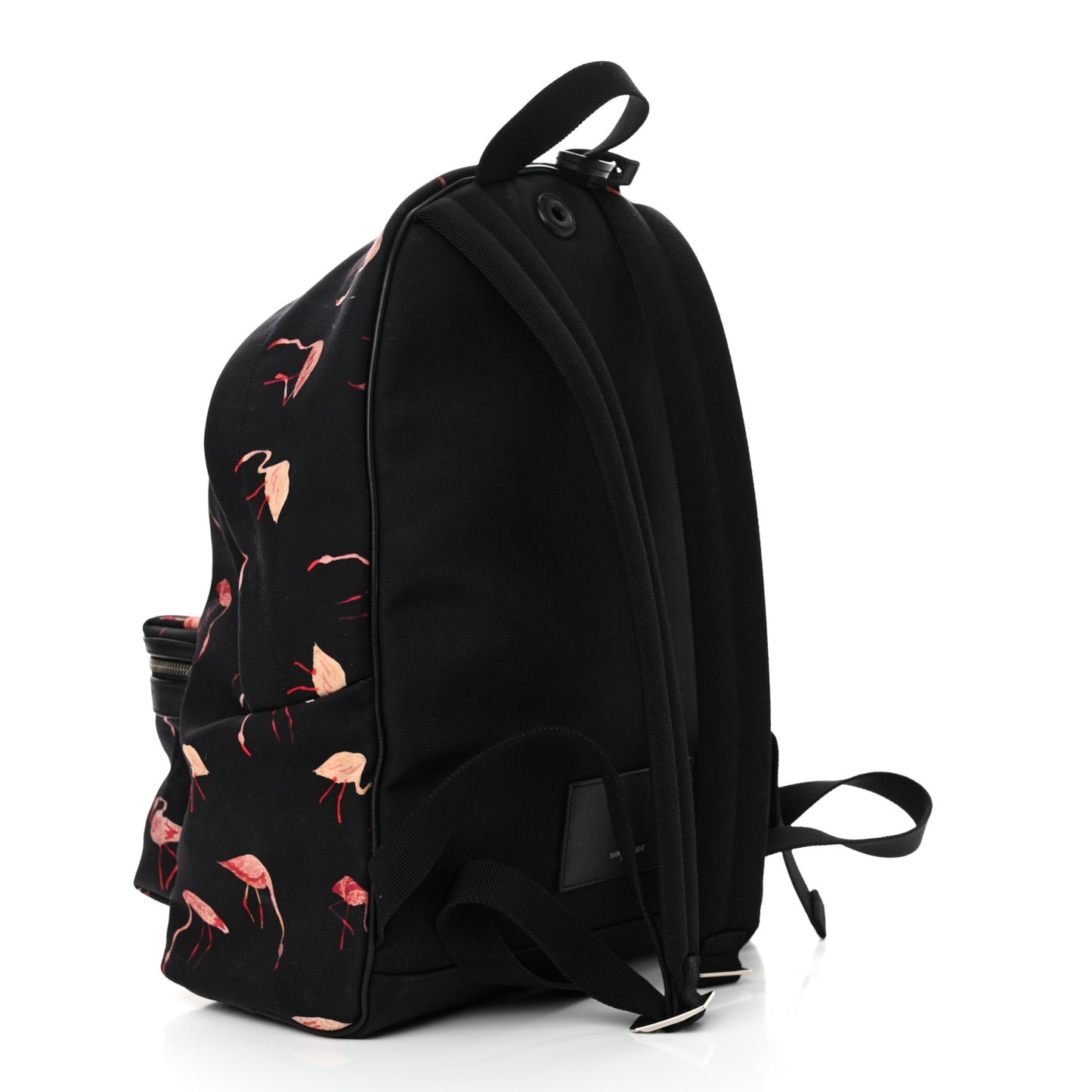 Nylon Canvas Flamingo Print City Backpack Pink Black