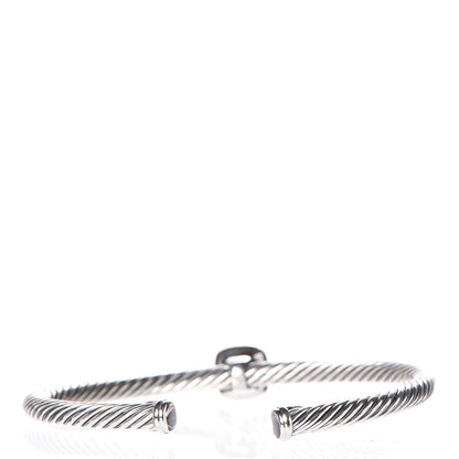 David Yurman Sterling Silver 18K Yellow Gold Diamond 4mm Noblesse Cable Bracelet 3 of 6