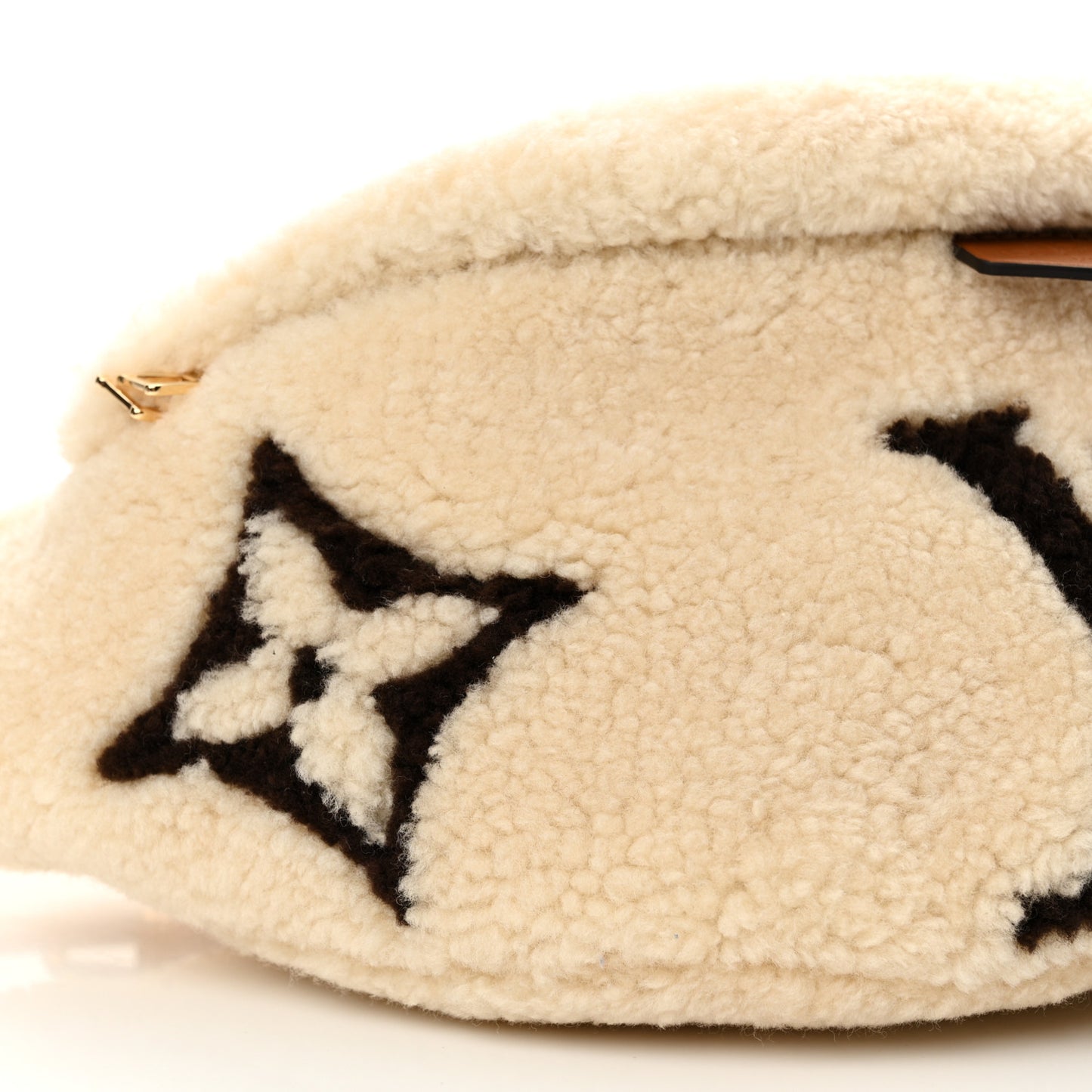Shearling Monogram LV Ski Bumbag Cream Brown