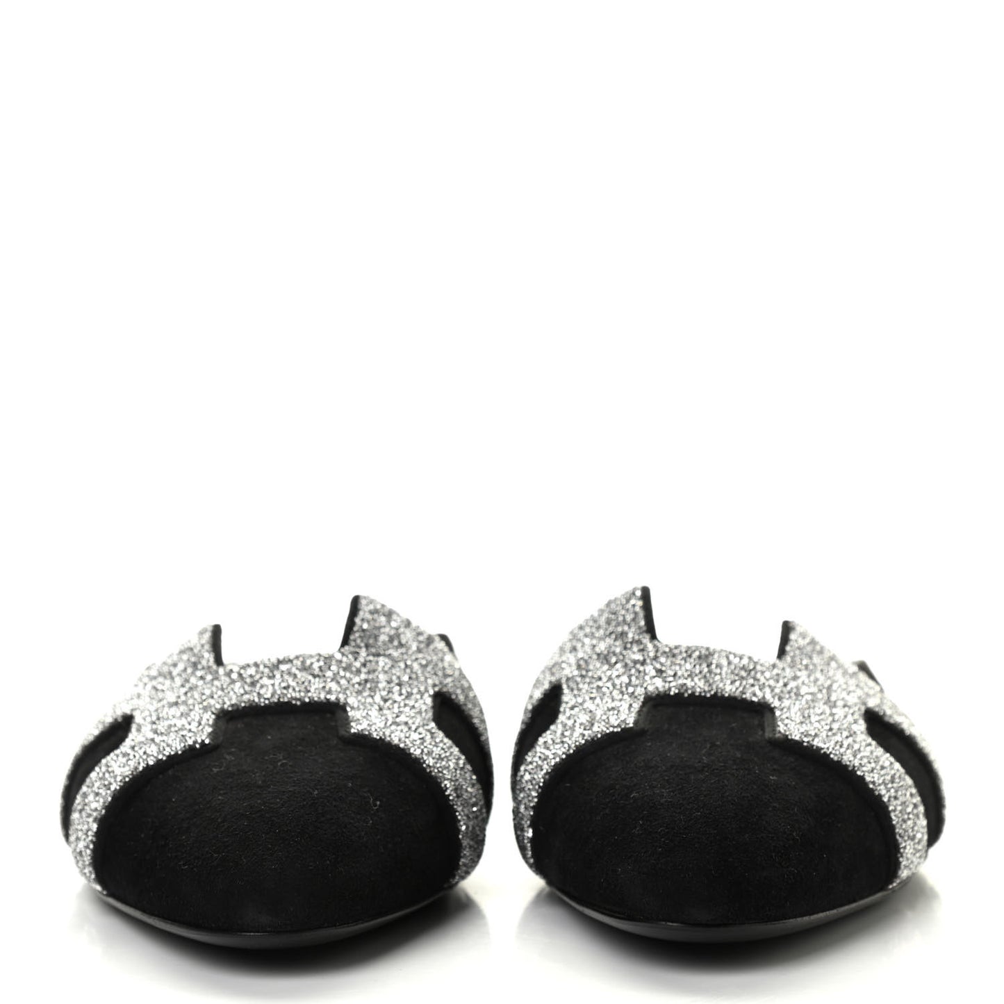 Satin Suede Goatskin Crystal Roxane Mules 36.5 Black