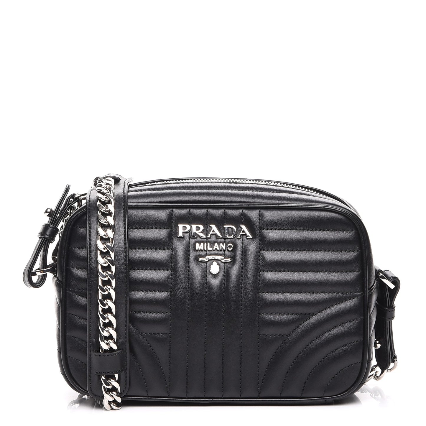 Soft Calfskin Diagramme Crossbody Bag Black