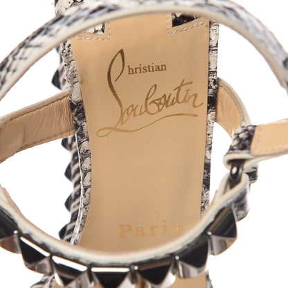 Christian Louboutin Watersnake Print Cataclou 120 Wedge Sandals 36 Roccia Gun Metal 6 of 10