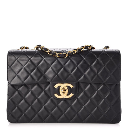 Chanel Lambskin Quilted XL Jumbo Single Flap Black 1 of 9