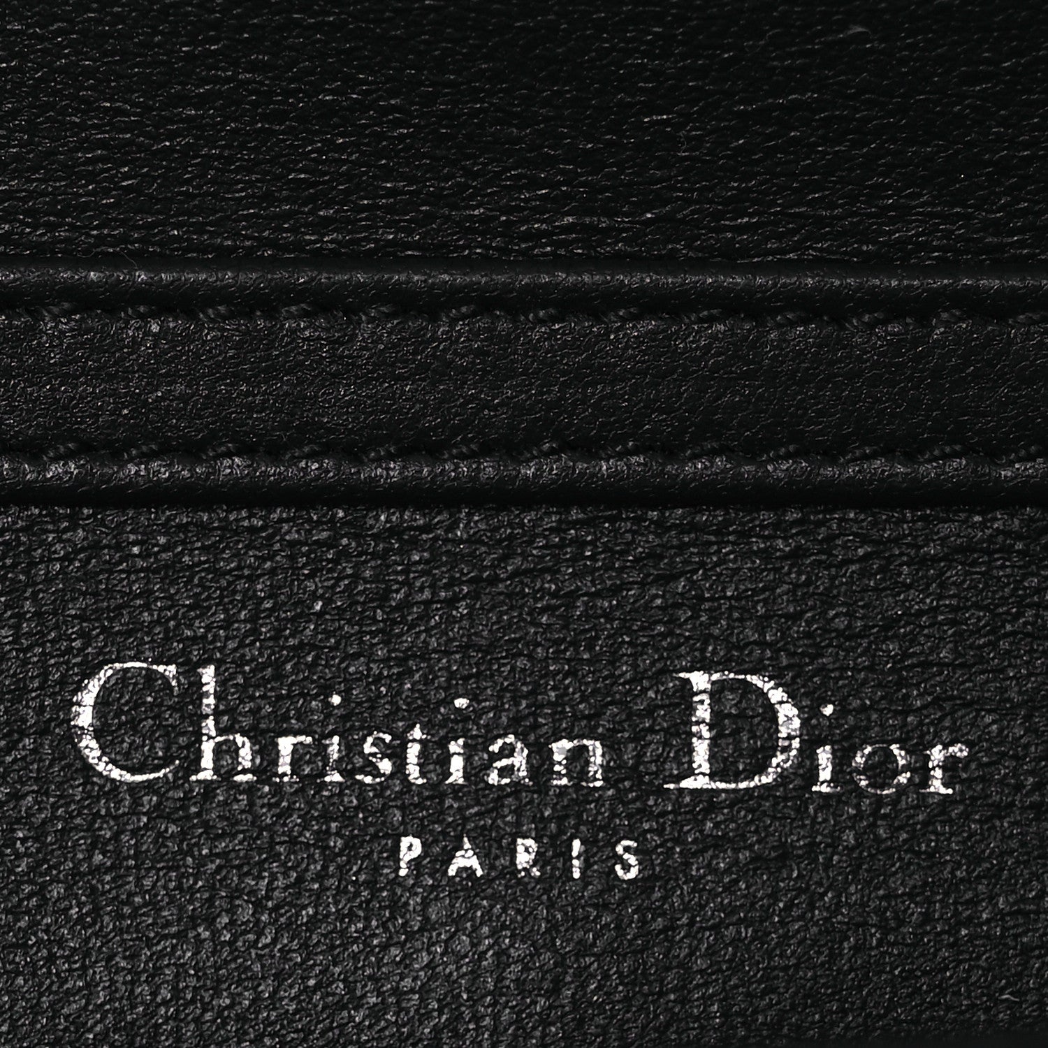 Christian Dior Metallic Patent Micro-Cannage Diorama Wallet on Chain Pouch Silver 8 of 16
