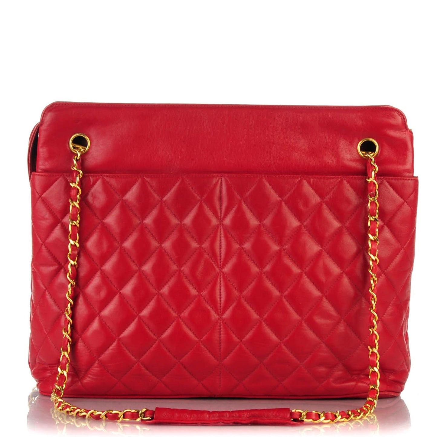 Lambskin Quilted Shoulder Bag Red