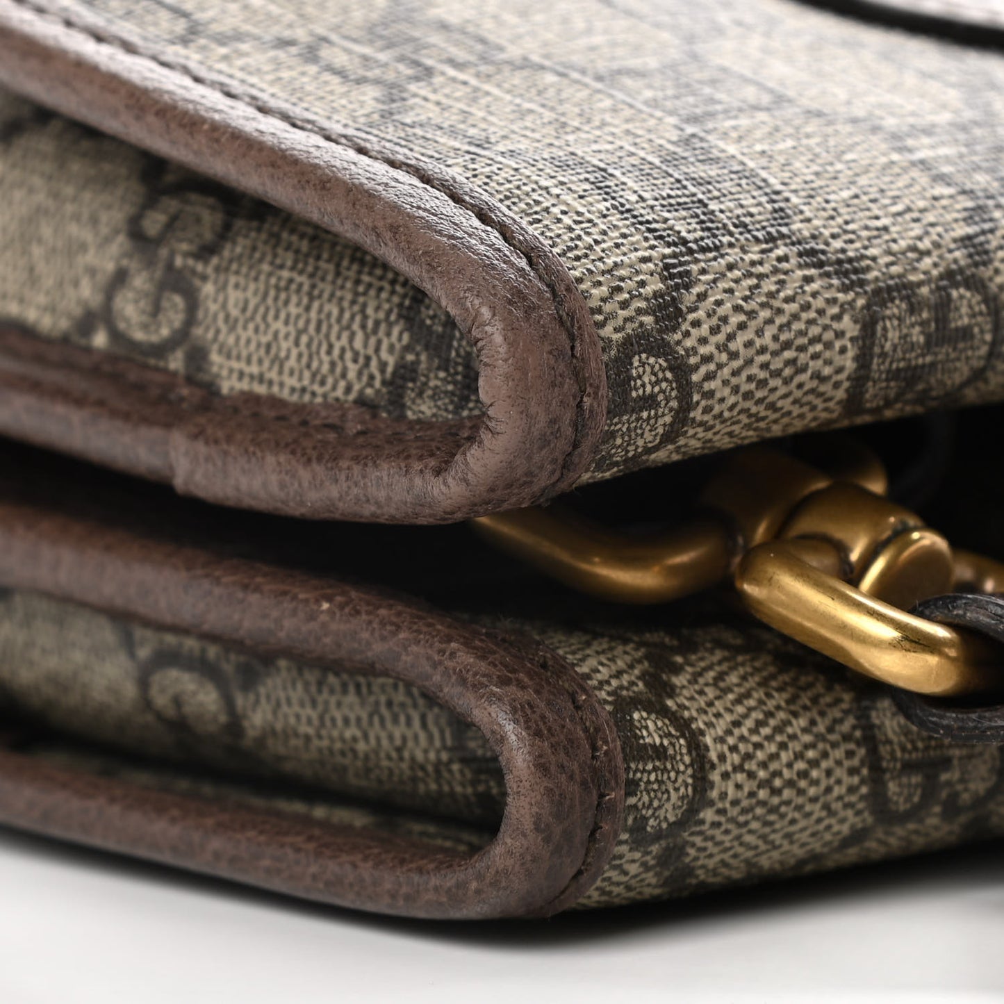 GG Supreme Monogram Web Small Neo Vintage Double Flap Messenger Bag Beige New Acero