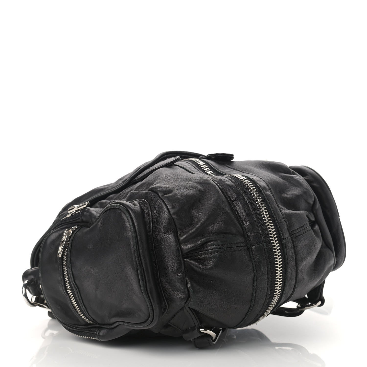 Alexander Wang Lambskin Marti Backpack Bag Washed Black Rhodium Hardware 4 of 8