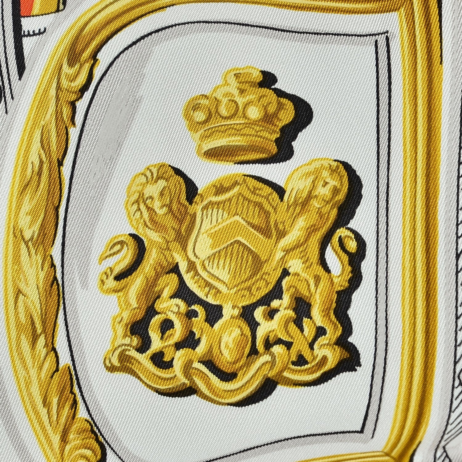 Hermes Silk Brides De Gala Love Scarf 90 Orange Marine White 7 of 7