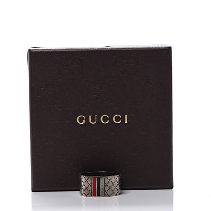 Gucci Sterling Silver Enamel Logo Band Ring 65 11 9 of 9