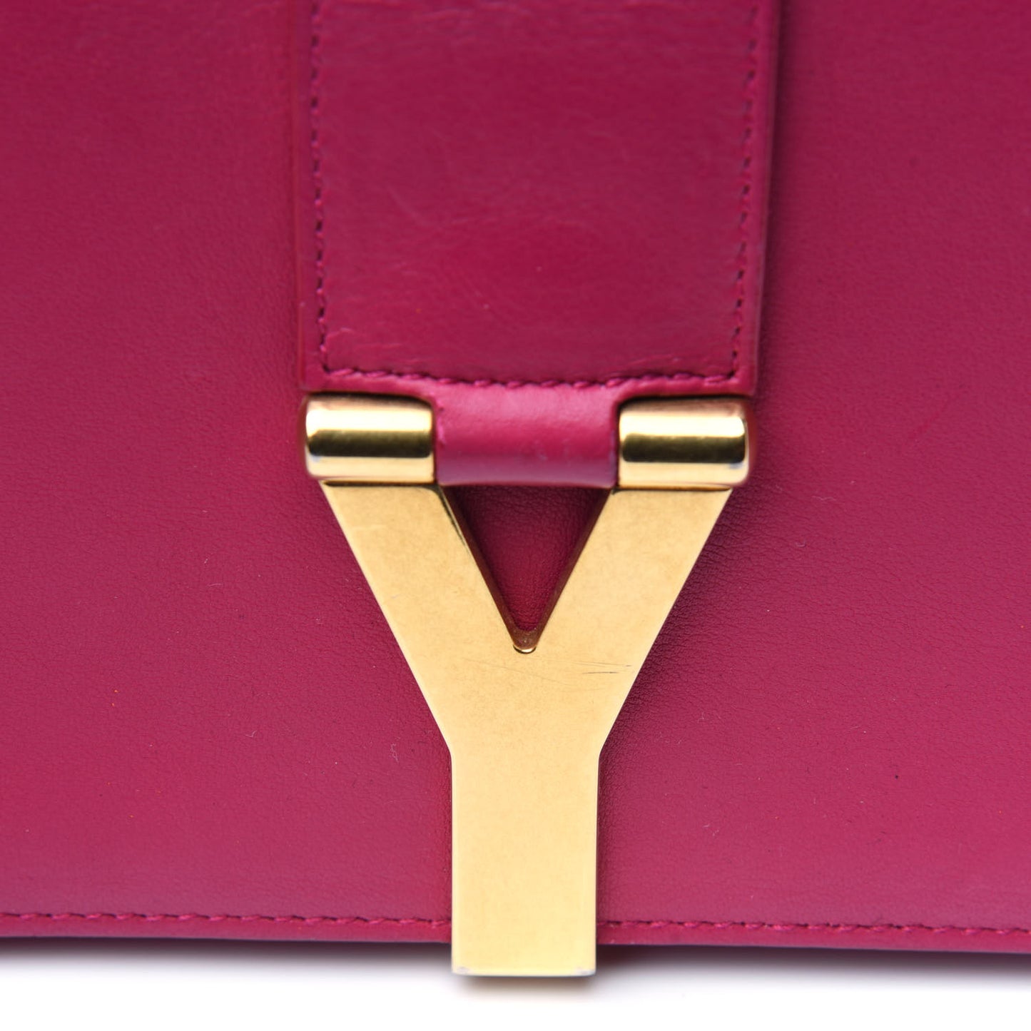 Calfskin Small Classic Y Satchel Fuchsia