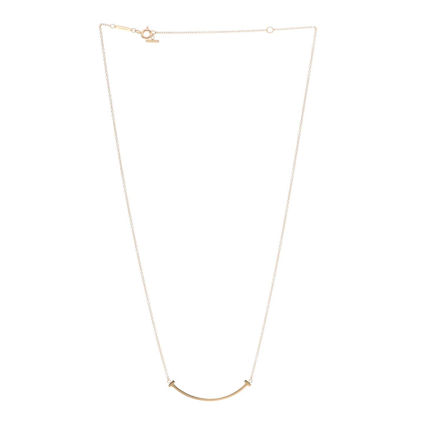 18K Rose Gold Small T Smile Pendant Necklace