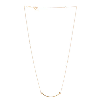 Tiffany 18K Rose Gold Small T Smile Pendant Necklace 3 of 5