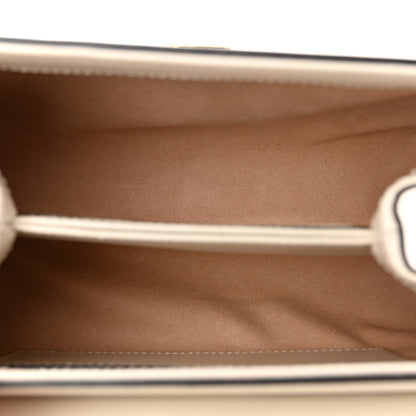 Gucci Glazed Textured Calfskin Mini Horsebit 1955 Top Handle Flap Bag Mystic White 5 of 10