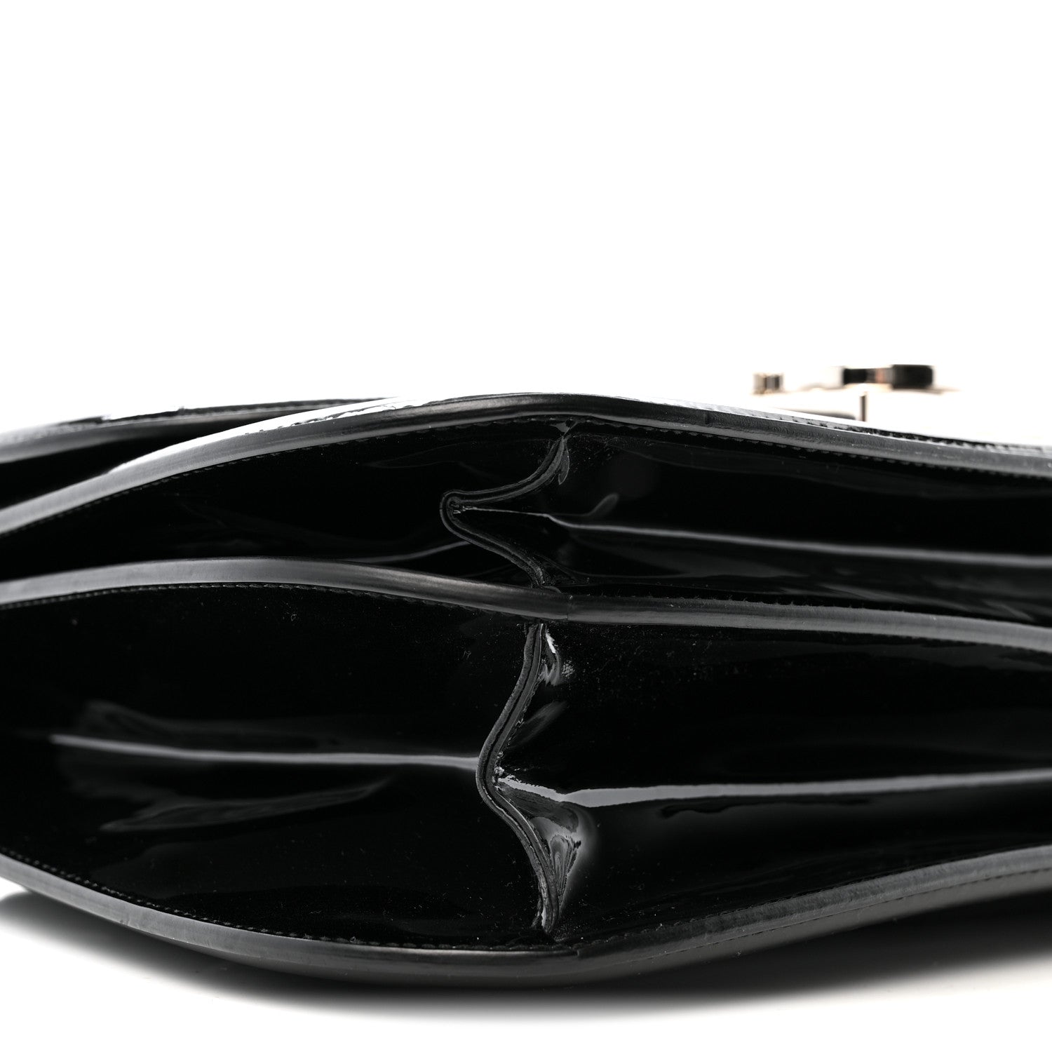Salvatore Ferragamo Patent Jody Shoulder Bag Black 9 of 12