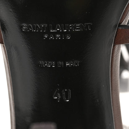 Saint Laurent Calfskin Cassandra 100 Sandals 40 Brown 7 of 7