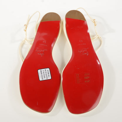 Christian Louboutin Nappa Flat Sandals 39 Off White 6 of 8