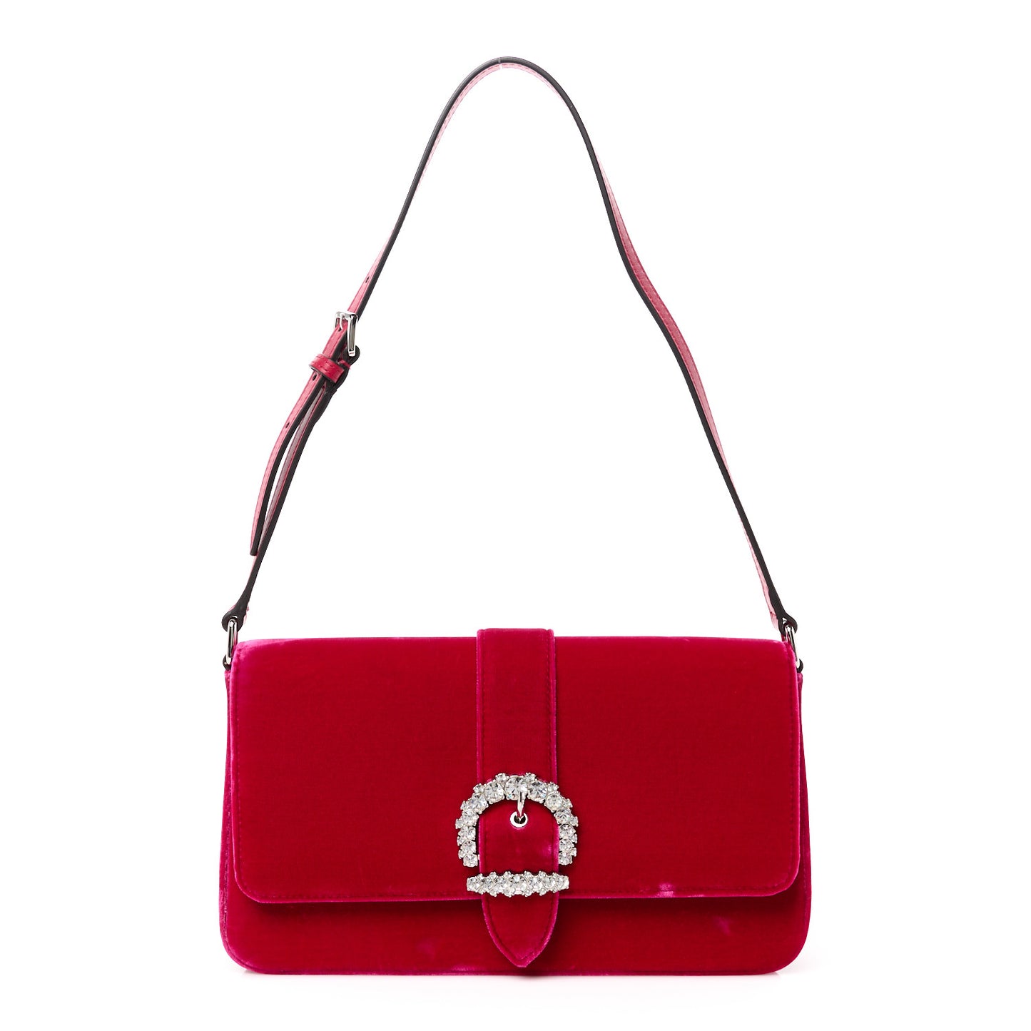 Velvet Crystal Cheri Shoulder Bag Royal Red