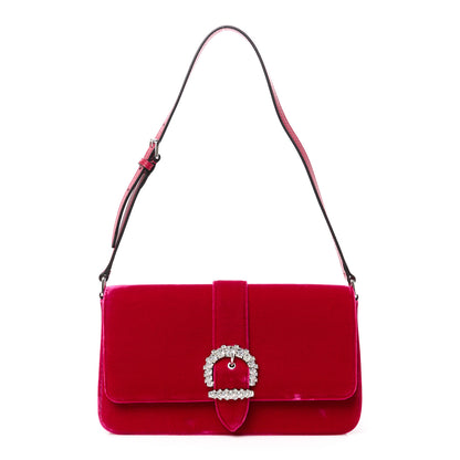 Jimmy Choo Velvet Crystal Cheri Shoulder Bag Royal Red 1 of 11