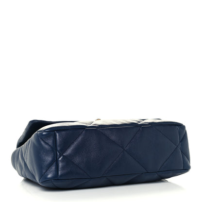 Chanel Lambskin Quilted Large Chanel 19 Flap Navy Blue 4 of 10