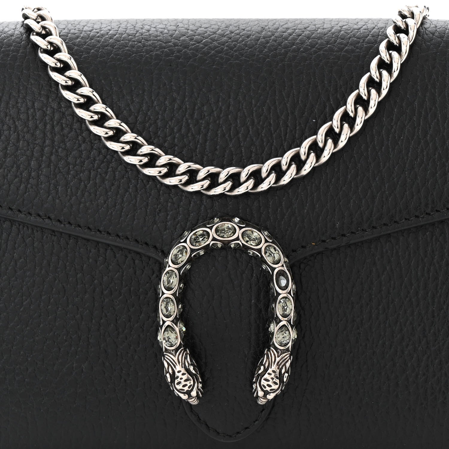 Gucci Calfskin Mini Dionysus Chain Wallet Black 8 of 13