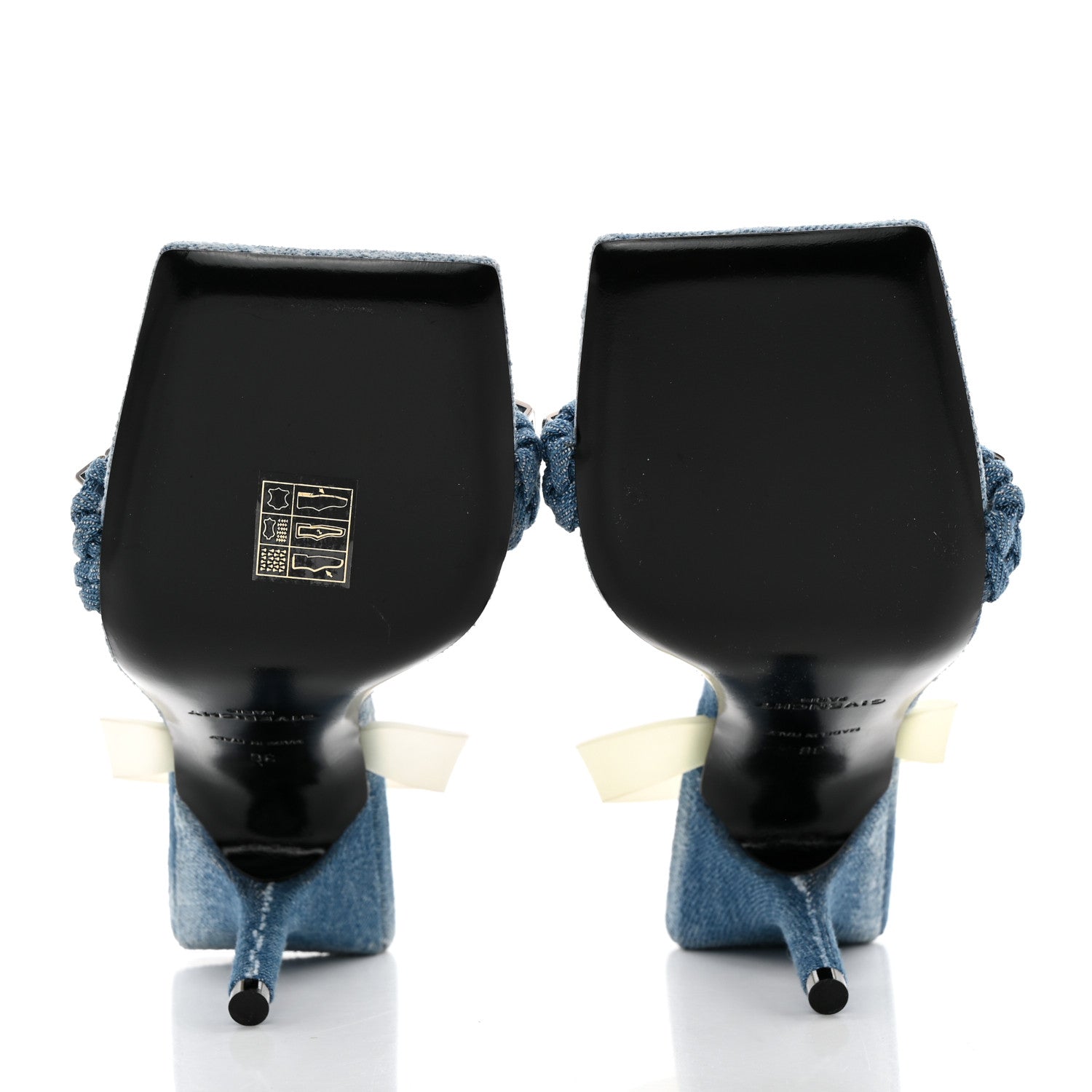 Givenchy Denim G Woven 90mm Slingback Sandals 36 Medium Blue 5 of 12