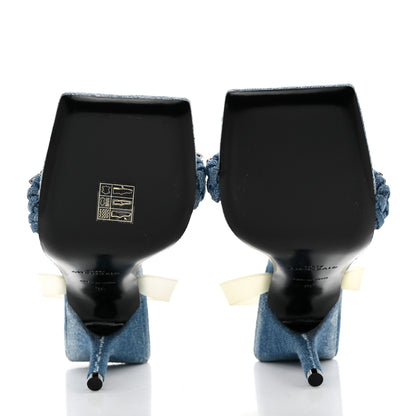 Givenchy Denim G Woven 90mm Slingback Sandals 36 Medium Blue 5 of 12