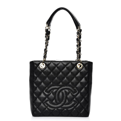 Chanel Caviar Quilted Petit Shopping Tote PST Black 1 of 7