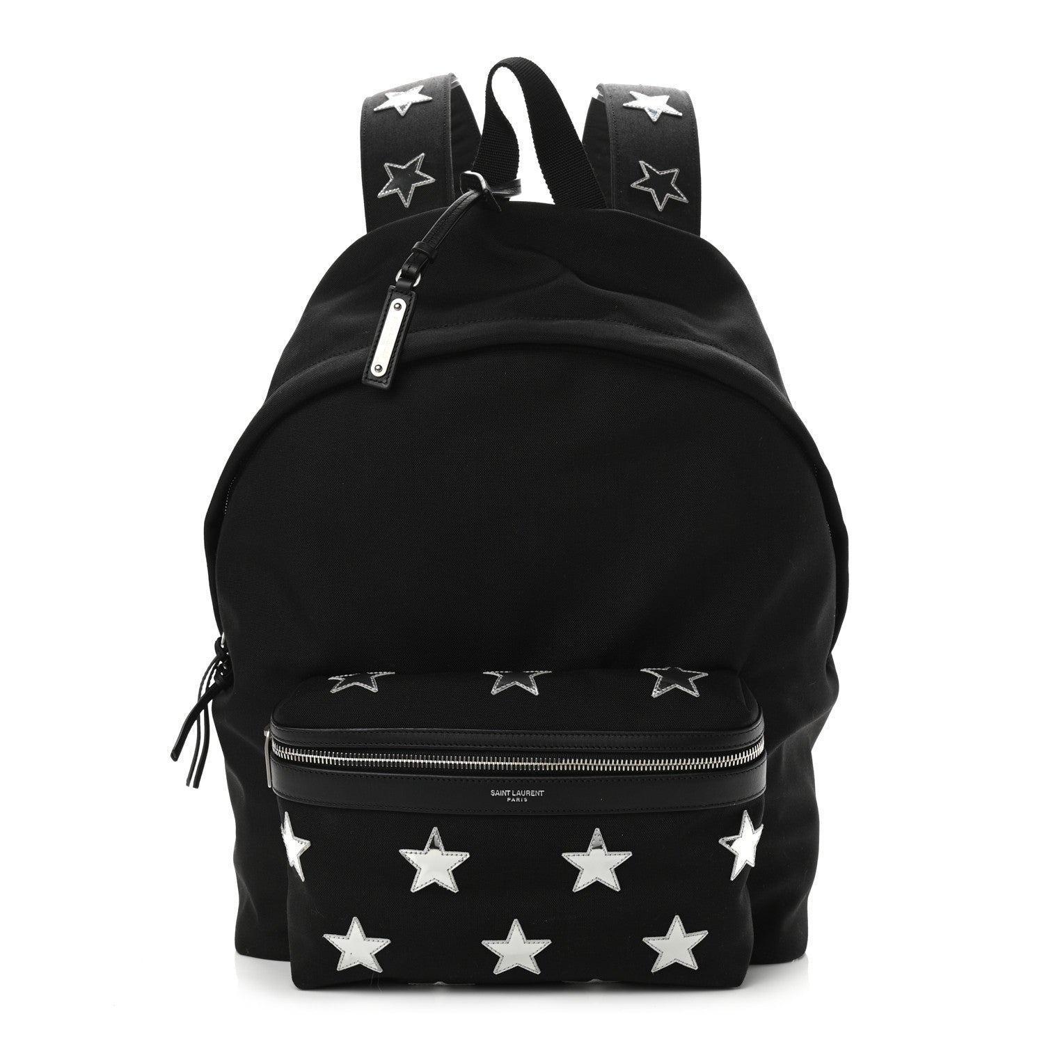 Saint Laurent Canvas Stars Print Hunting Backpack Black Silver 1 of 8