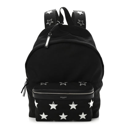 Saint Laurent Canvas Stars Print Hunting Backpack Black Silver 1 of 8