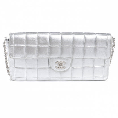 Chanel Lambskin East West Chocolate Bar Flap Silver 1 of 8