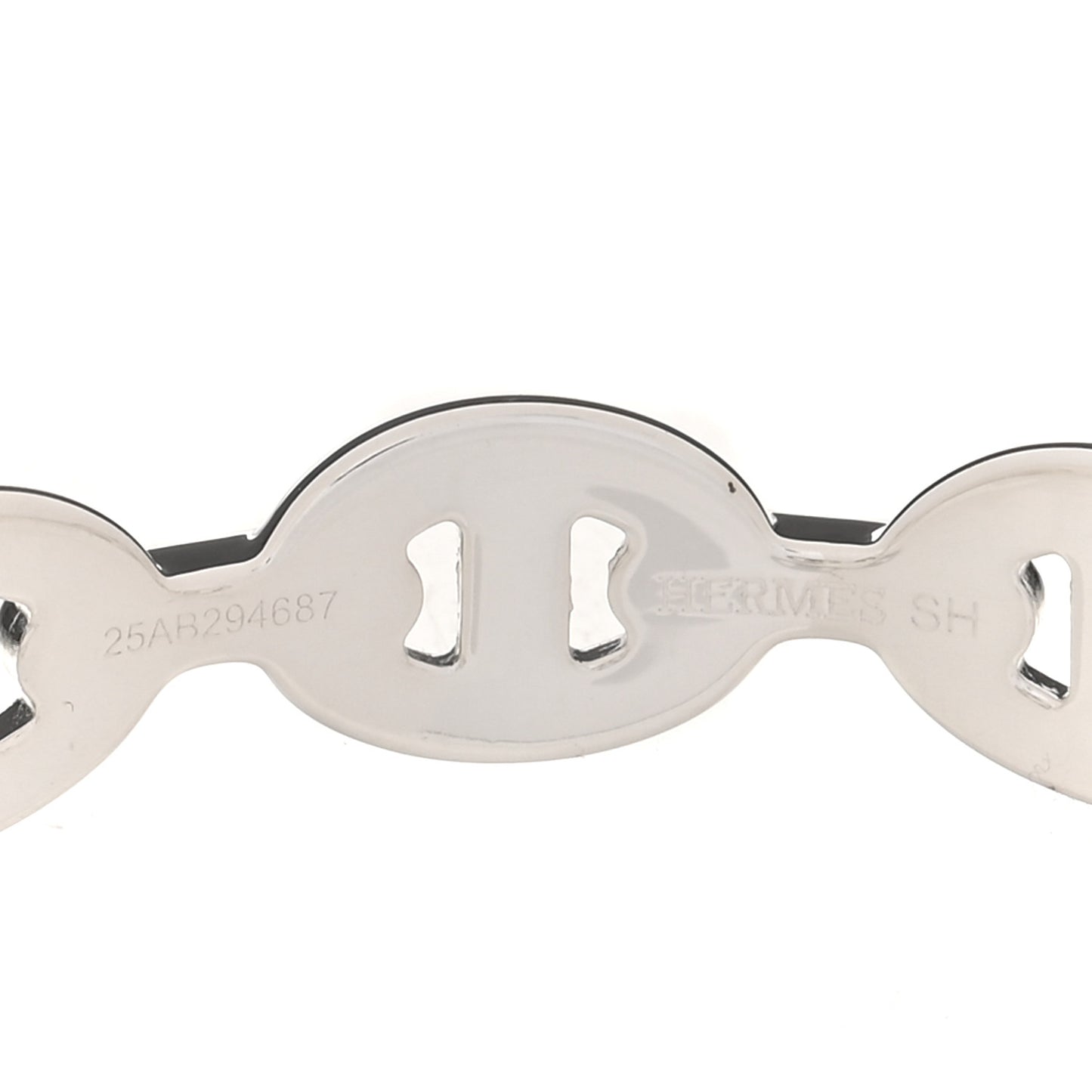 Sterling Silver MM Chaine d'Ancre Enchainee Cuff Bracelet SH