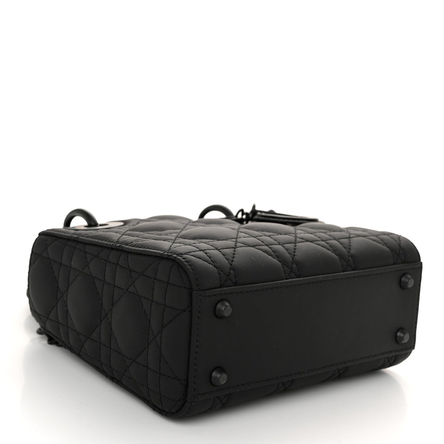 Ultra Matte Calfskin Cannage Mini Lady Dior Black