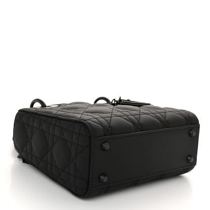 Christian Dior Ultra Matte Calfskin Cannage Mini Lady Dior Black 4 of 10