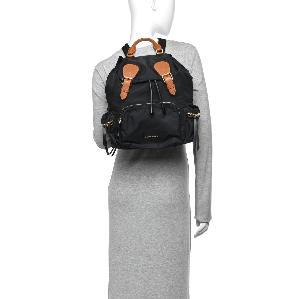 Nylon Medium Rucksack Backpack Black