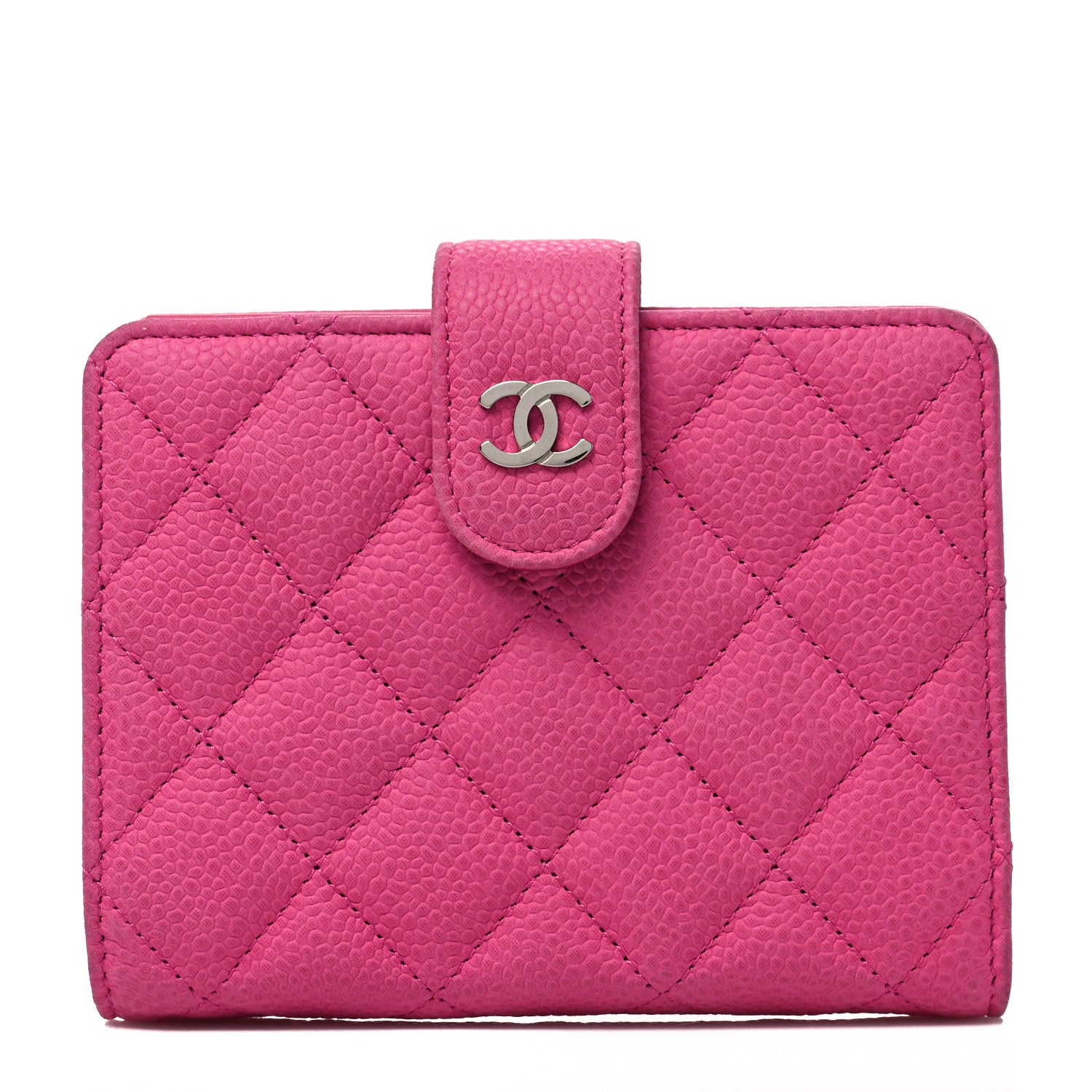 Chanel Caviar Quilted CC French Wallet Hot Pink 1 of 7