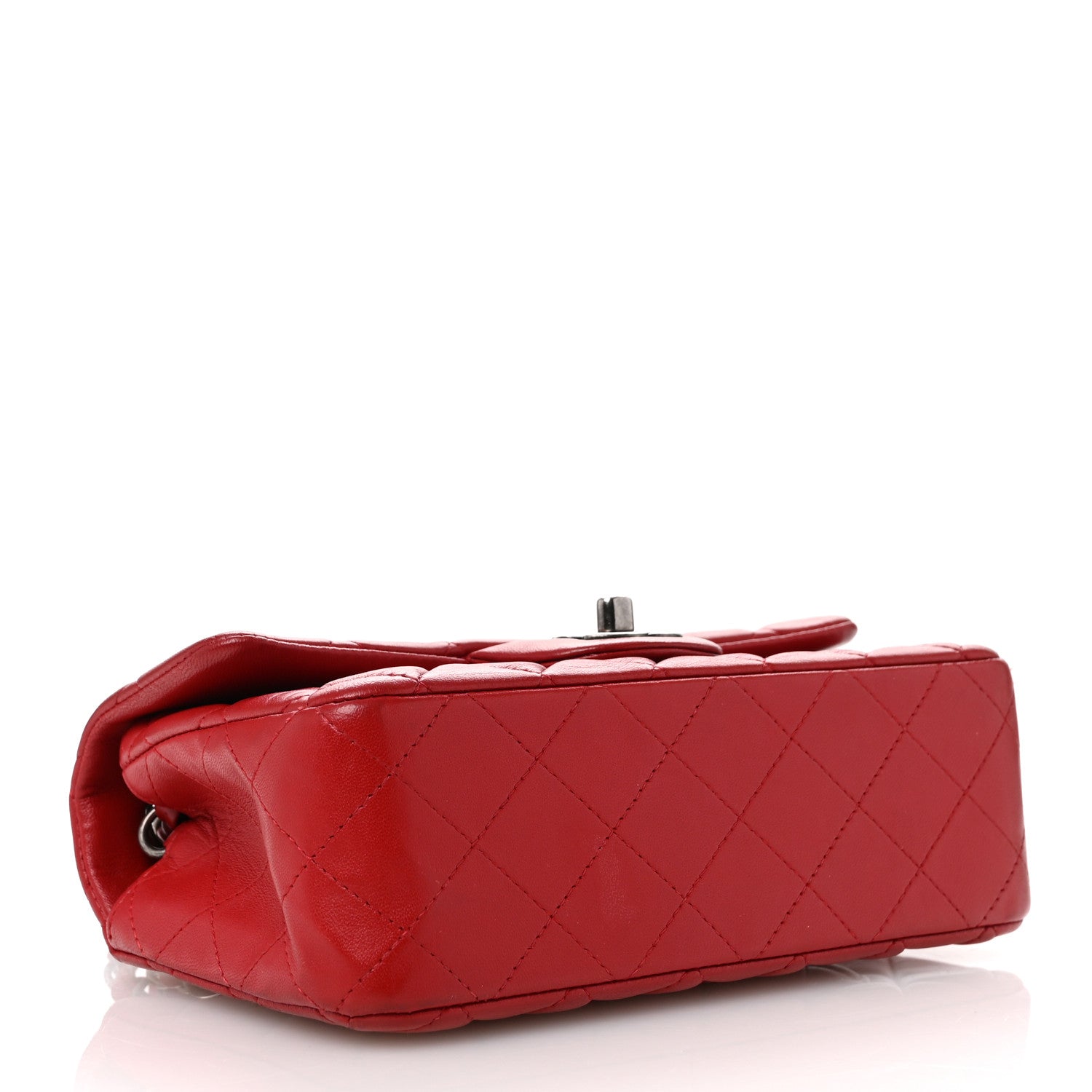 Chanel Lambskin Quilted Mini Rectangular Flap Red 4 of 11