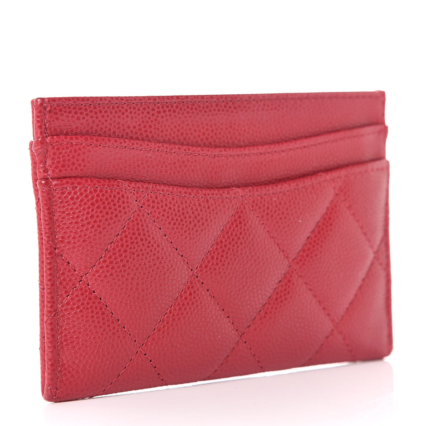 Caviar Quilted Card Holder Pink