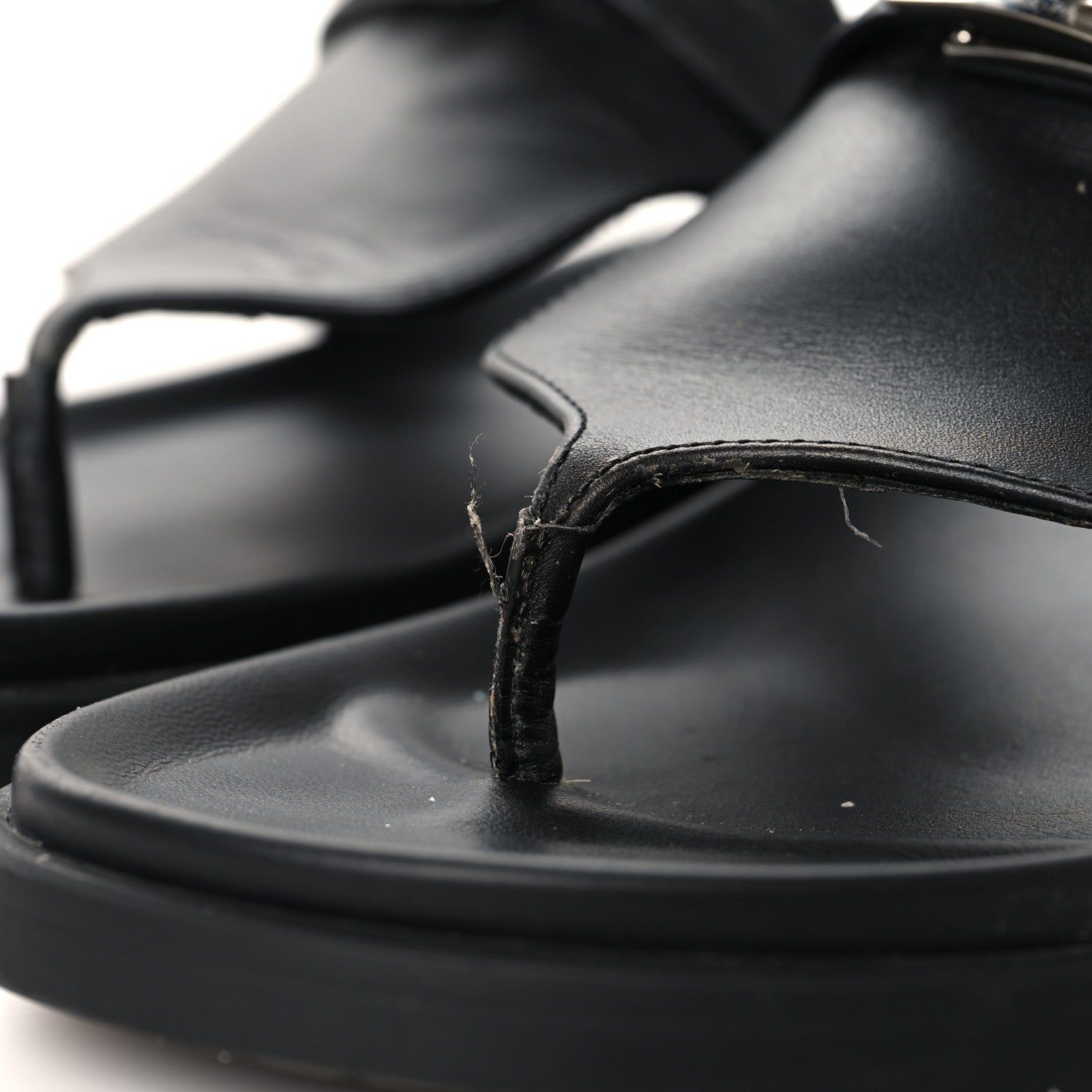 Hermes Calfskin Womens Empire Sandals 37.5 Black 10 of 10