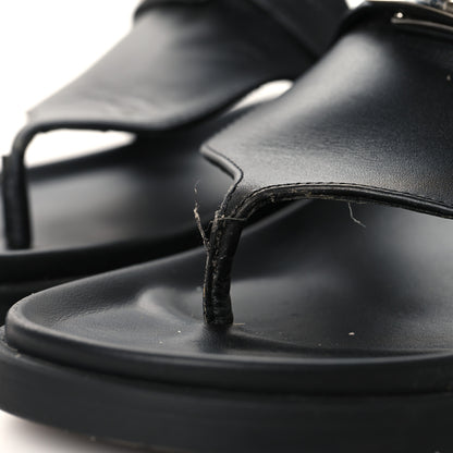 Hermes Calfskin Womens Empire Sandals 37.5 Black 10 of 10
