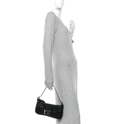 Fendi Sequin Beaded Baguette Black 2 of 12