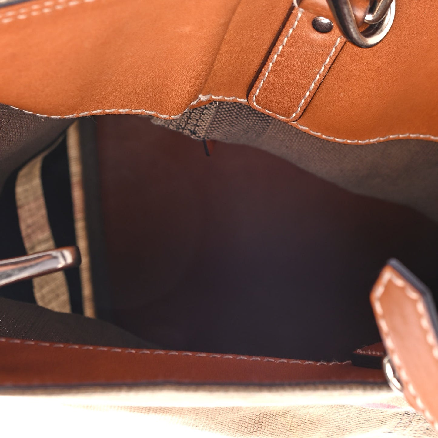 Canvas Mega Check Medium Ashby Hobo Saddle Brown